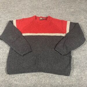 VTG Route 66 Sweater MensExtra Large Gray Wool Blend Heavy Outdoors Slim Fit 90s